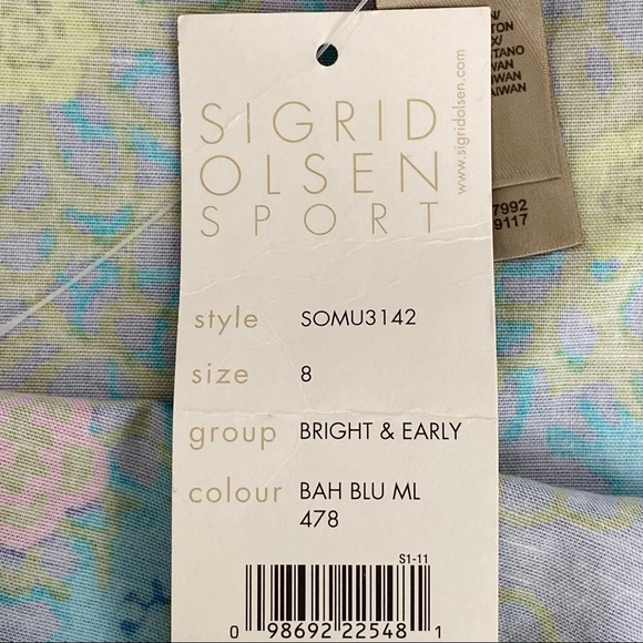 Sigrid Olsen Sport Floral Straight Skirt With Side Zipper Size 8 - Picture 7 of 9